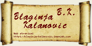 Blaginja Kalanović vizit kartica